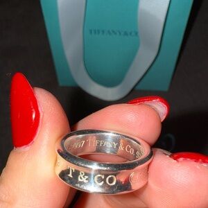 Vintage 1997 Tiffany & Co 1837 Collection 925 Sterling Silver Ring Size 7.5